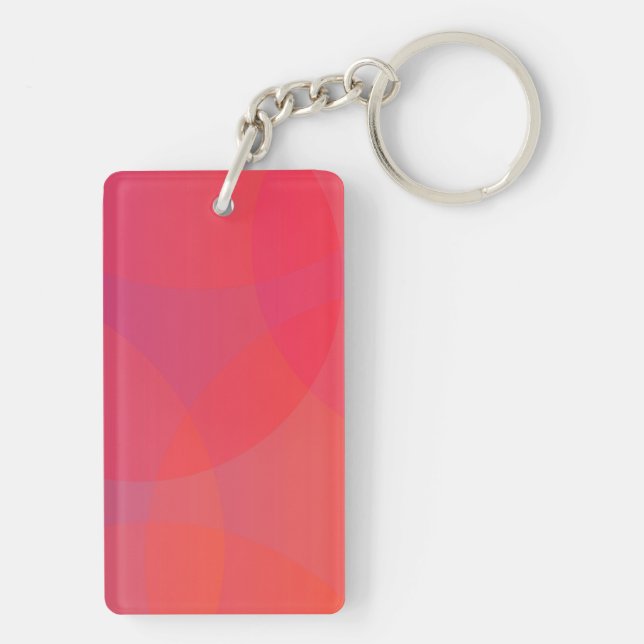 Porte-clefs rose, orange, moderne, simple, cool, art tendance (Dos)
