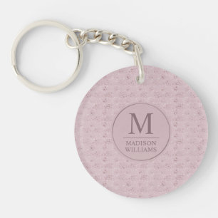 Porte-clefs Rose Pâle Pastel Rose Pailleté à Points Dorés