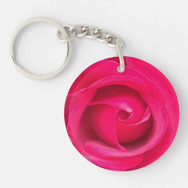Porte-clefs Rose rose rouge romantique (Devant)