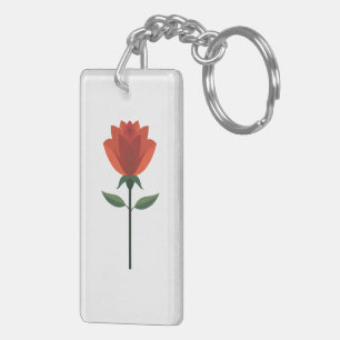 Porte-clefs Rose rouge intemporelle
