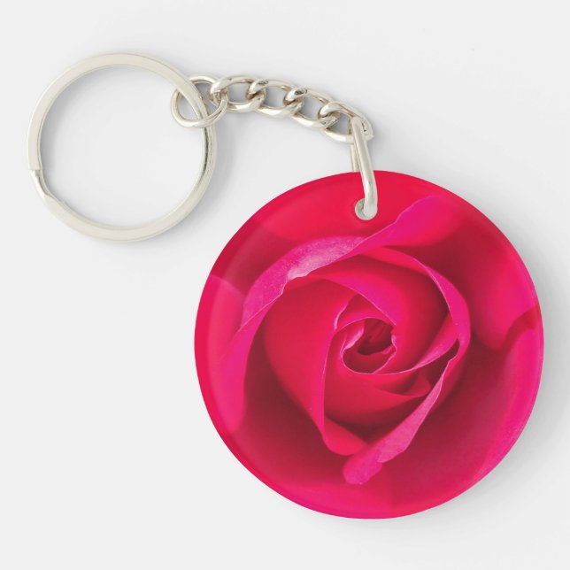 Porte-clefs Rose rouge romantique v2 (Devant)