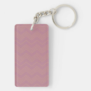 Porte-clefs Rose, simple, moderne, cool, motif en zigzag tenda