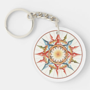 Porte-clefs Rose vent