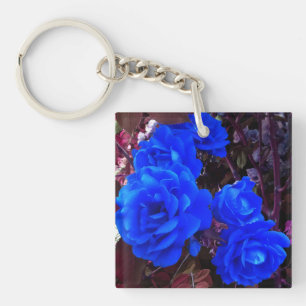 Porte-clefs Roses bleu électrique