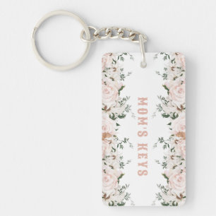 Porte-clefs Roses floraux roses douces, personnalisés