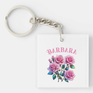 Porte-clefs Roses Holographiques Iridescents sur tiges