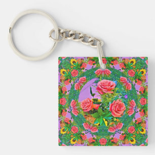 Porte-clefs Roses roses