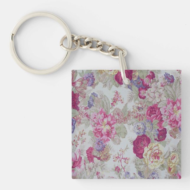 Porte-clefs Roses roses élégants Girly vintages (Devant)