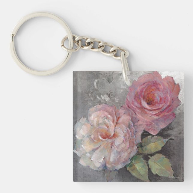 Porte-clefs Roses sur le gris (Devant)