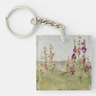 Porte-clefs Roses trémière par la mer