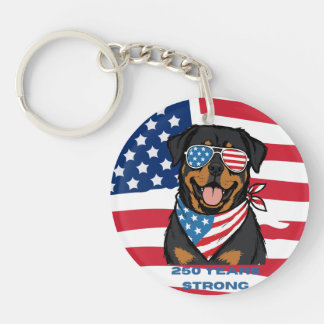 Porte-clefs Rottweiler patriotique