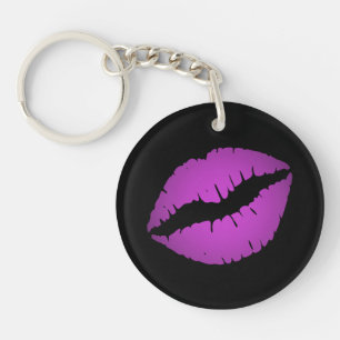 Porte-clefs Rouge à lèvres ombré violet noir et joli Pout Kiss