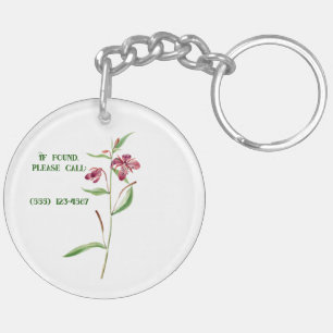 Porte-clefs rouge botanique minimaliste vintage pour elle