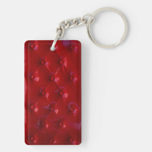 Porte-clefs Rouge cuir Upholstery texture motif élégant