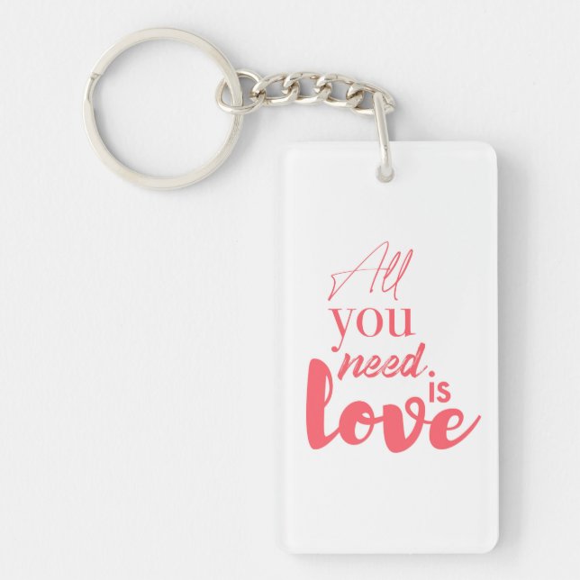 Porte-clefs Rouge, design graphique urbain "Tout ce dont vous  (Devant)