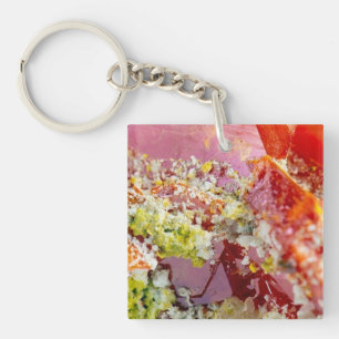 Porte-clefs Rouge Incandescent Cristal de Wulfénite Pierre pré