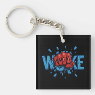 PORTE-CLEFS ROUGE MAGA 28 POING TRAVERSE WOKE