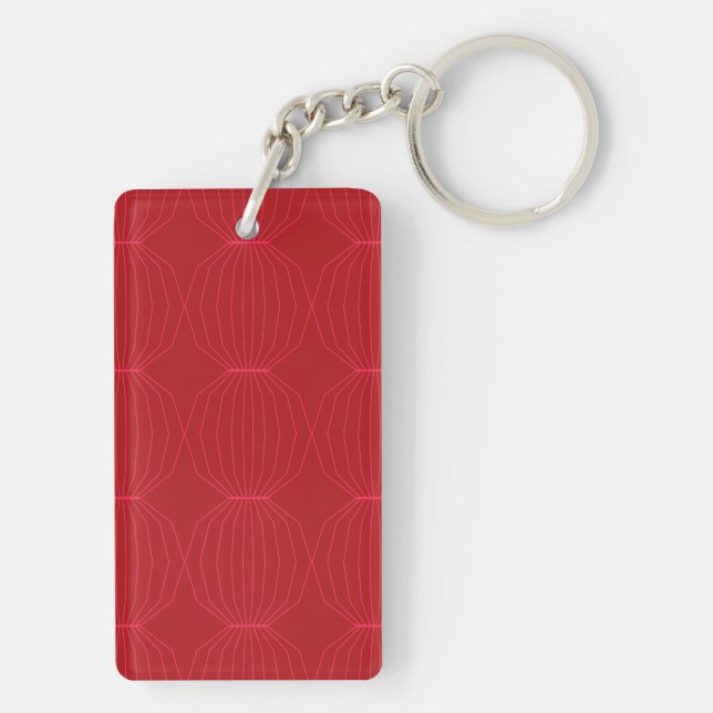 Porte-clefs Rouge, rose, cool, unique, tendance, art décoratif (Dos)