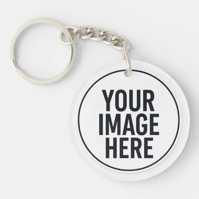 Porte-clefs Round Photo Upload Keychain With Metal Ring (Devant)