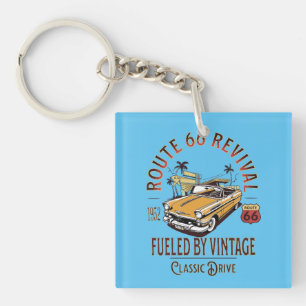 PORTE-CLEFS ROUTE 66 REVIVAL - ALIMENTÉ PAR VINTAGE - BEL AIR