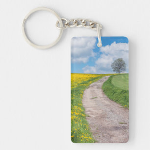 Porte-clefs Route de terre et arbre