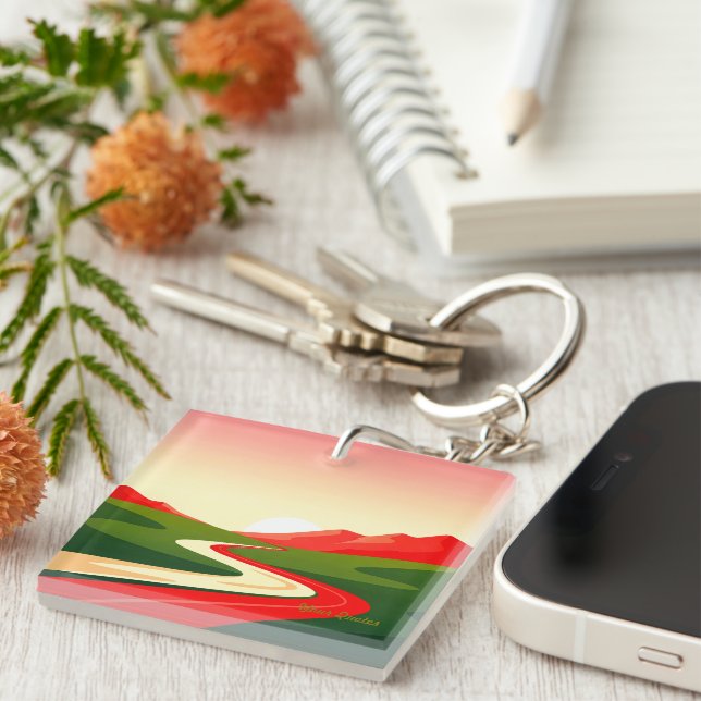 Porte-clefs Route sinueuse vers le soleil (Devant Droit)