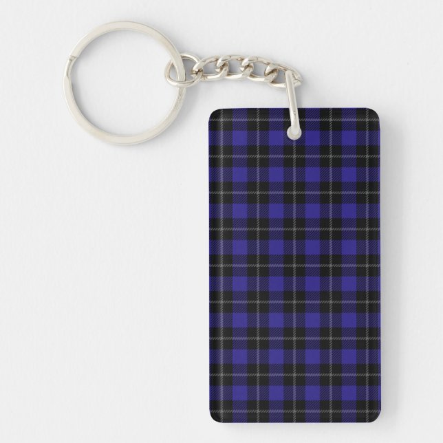 Porte-clefs Royal Blue Black Plaid (Devant)