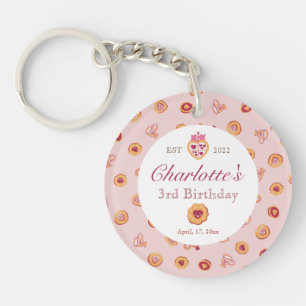 Porte-clefs Royal Crown Tea Party Motif rose Anniversaire Phot