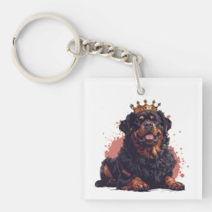 Porte-clefs Royal Rottweiler Dog Queen Crown