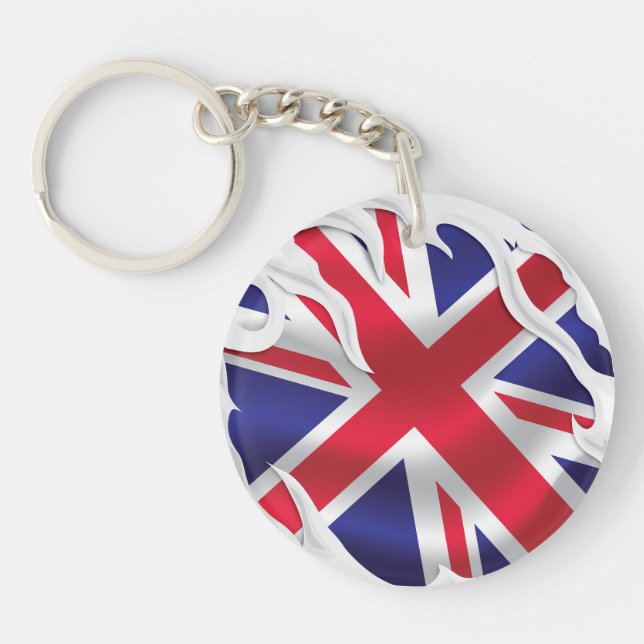 Porte-clefs Royaume-Uni sous le drapeau de la peau (Devant)