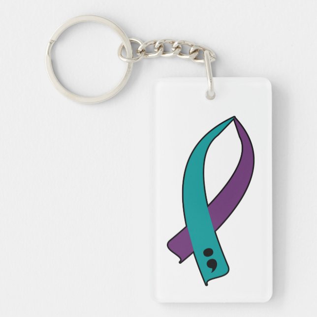 Porte-clefs Ruban de conscience de suicide (Devant)