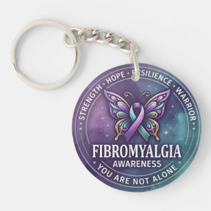 Porte-clefs Ruban papillon de sensibilisation à la fibromyalgi
