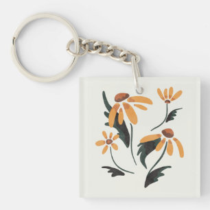 Porte-clefs Rudbeckia Hirta Black-Eyed Susan Fleurs esthétique