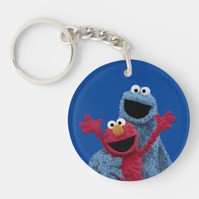 Porte-clefs Rue Sésame | Monstre Elmo & Cookie (Devant)