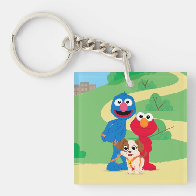 Porte-clefs Rue Sésame | Tango Avec Grover & Elmo (Devant)