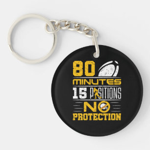 Porte-clefs Rugby drôle 80 Minutes 15 Positions Pas de protect