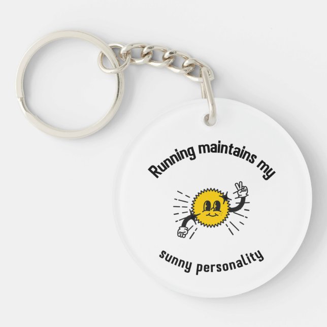 Porte-clefs Running maintains my sunny personality (Devant)
