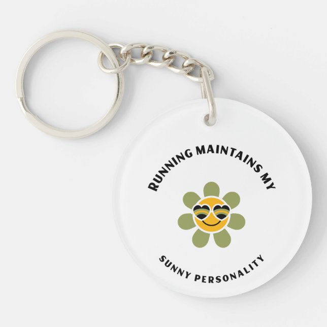 Porte-clefs Running maintains my sunny personality (Devant)