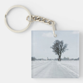 Porte-clefs Rural winter road
