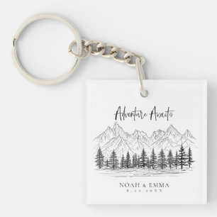 Porte-clefs Russe Croquis de montagne Mariage de pin sylvestre