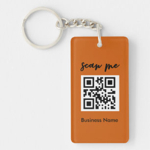 Porte-clefs Rust Orange QR Code Carte de visite Votre logo