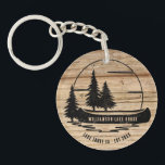 Porte-clefs Rustic Lake House Nature Nom de famille personnali<br><div class="desc">Rustic Lake House Nature Personnalisé Nom de famille Porte - clé</div>