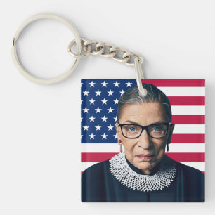Porte-clefs Ruth Bader Ginsburg et drapeau des États-Unis