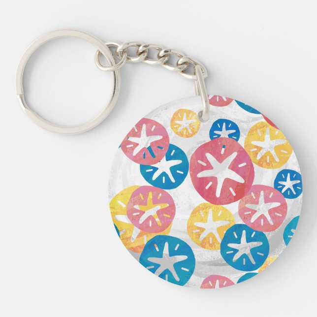Porte-clefs Sable Dollar Jaune Rouge Bleu Motif (Devant)