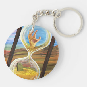 Porte-clefs Sablier surréaliste Memento Mori Gothique sombre