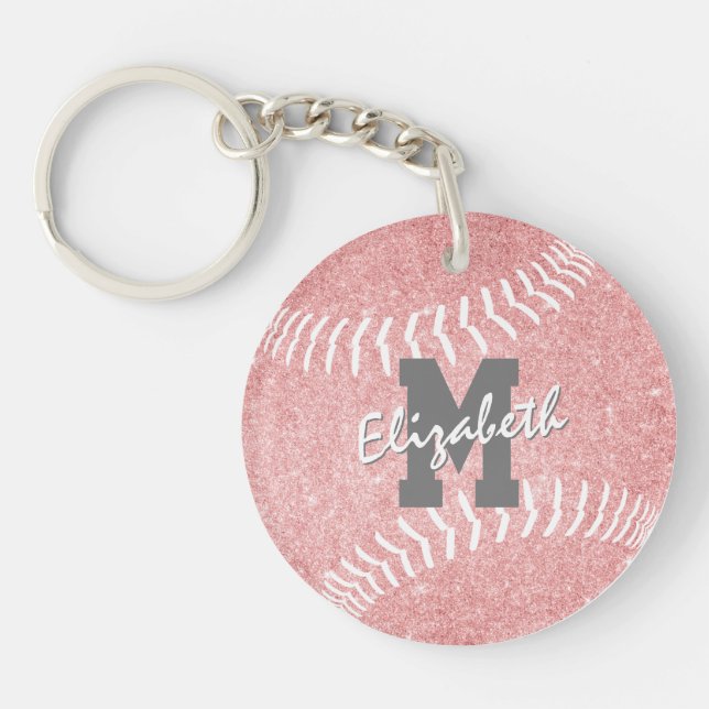 Porte-clefs sac à balle souple rose girly sport (Devant)