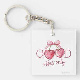 Porte-clefs Sac à main en toile à cœur rose, sac de citations 