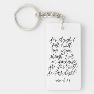 Porte-clefs Sac en toile de la Bible manuscrit Micah 7:8