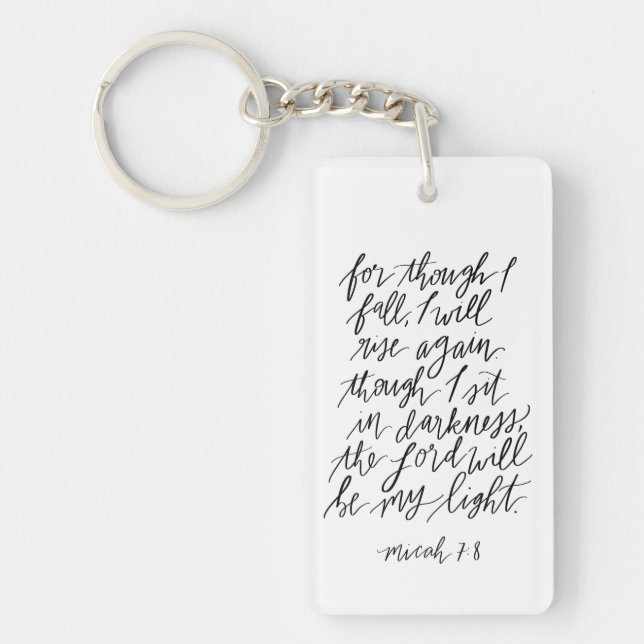 Porte-clefs Sac en toile de la Bible manuscrit Micah 7:8 (Devant)