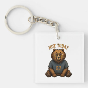 Porte-clefs Sac fourre-tout avec slogan 'Pas aujourd'hui' Cool